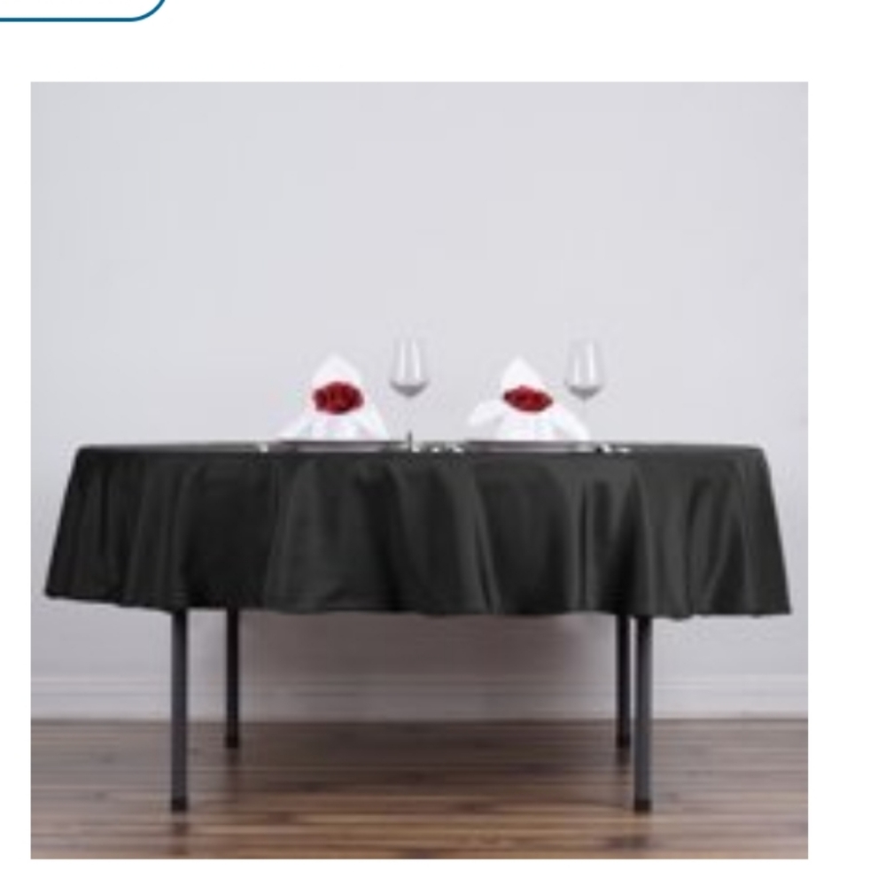 70" Round Black Table Cloth